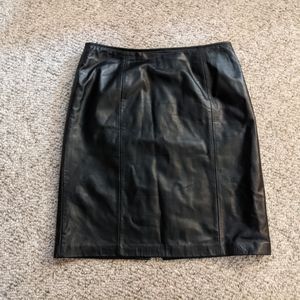 Vintage Lambskin Leather Black Mini Skirt